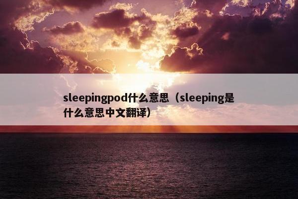 sleepingpod什么意思（sleeping是什么意思中文翻译）