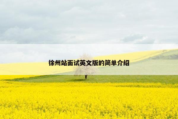 徐州站面试英文版的简单介绍 徐州站面试英文版的简单介绍