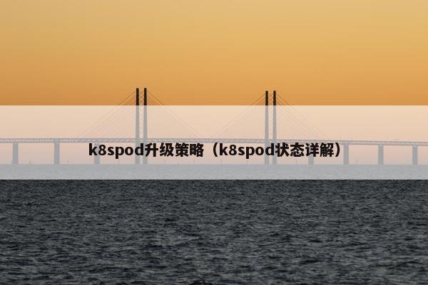 k8spod升级策略(k8spod状态详解)