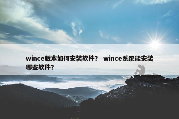 wince版本如何安装软件？ wince系统能安装哪些软件？