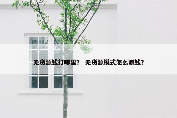 无货源钱打哪里？ 无货源模式怎么赚钱？