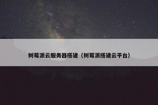 树莓派云服务器搭建(树莓派搭建云平台)