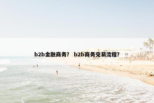 b2b金融商务? b2b商务交易流程?