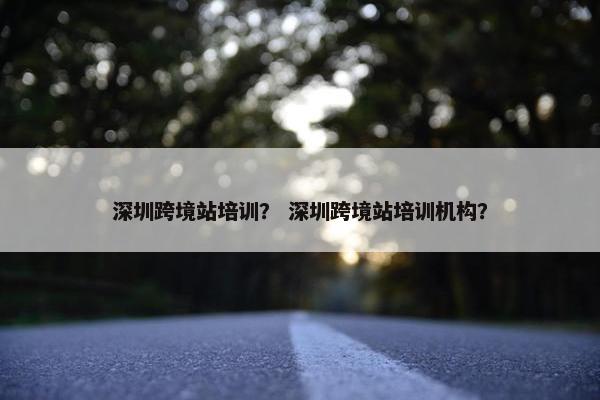 深圳跨境站培训? 深圳跨境站培训机构?